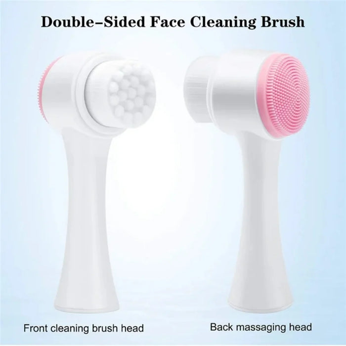 3D Double‑Sided Silicone Facial Cleansing Brush Soft Bristles Face Washing Tool Gentle Skin Exfoliator Massager For Pore Clean