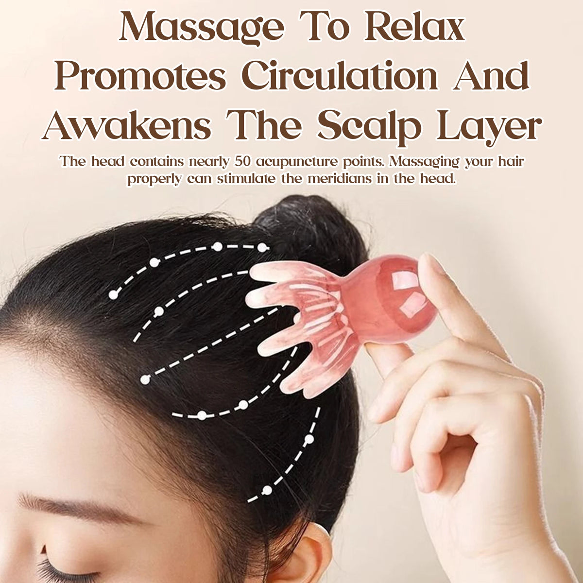 Resin Octopus Massage Comb Head Meridian Scraping Scalp Massage Brush Acupuncture SPA Gua Sha Massage Comb for Fatigue Relief