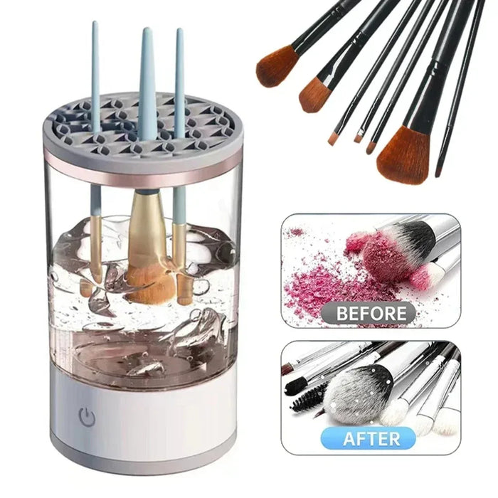 Automatic Electric Makeup Brush Cleaner USB Plug Cosmetic Brush Cleaning Drying Machine with Cleaning Mat