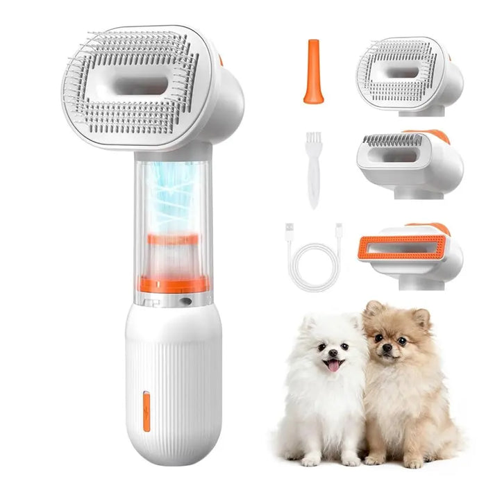 ABGH-Vacuum Dog Brush For Shedding, Self Cleaning Slicker Brush For Dogs& Undercoat Rake For Dogs, Deshedding Grooming Tool