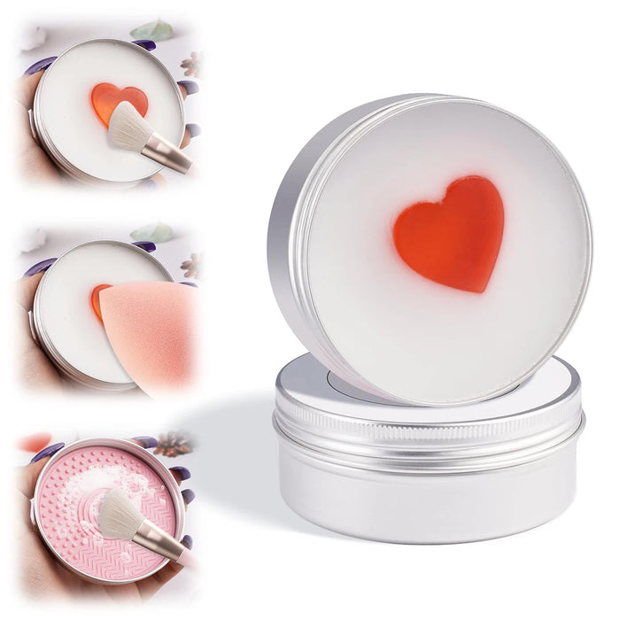 Makeup Brush Cleaner Soap with Silicone Mat, Deeply Cleans Waterproof Makeup for Synthetic & Natural Makeup Brushes & Sponges